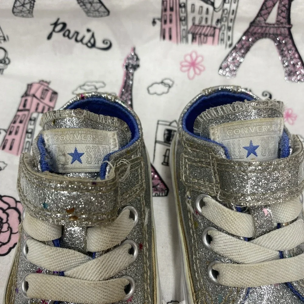 Converse All Star Kids Size 3 Glitter With Stars